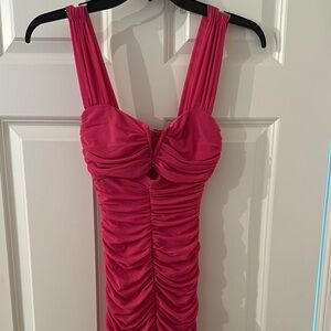 Chic Pink Ruched Gown